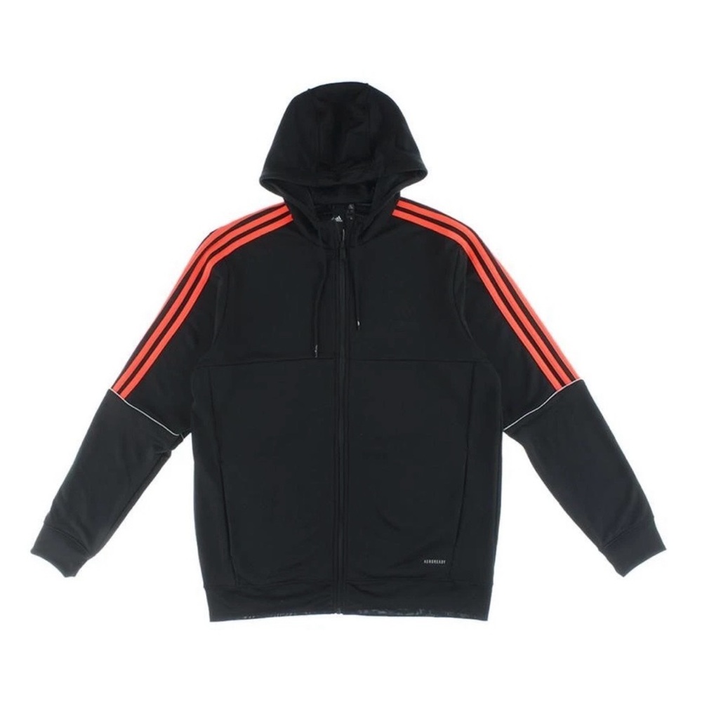 adidas 3-Stripes SOST Full-Zip Hoodie Black HE0290 Size Medium NEW